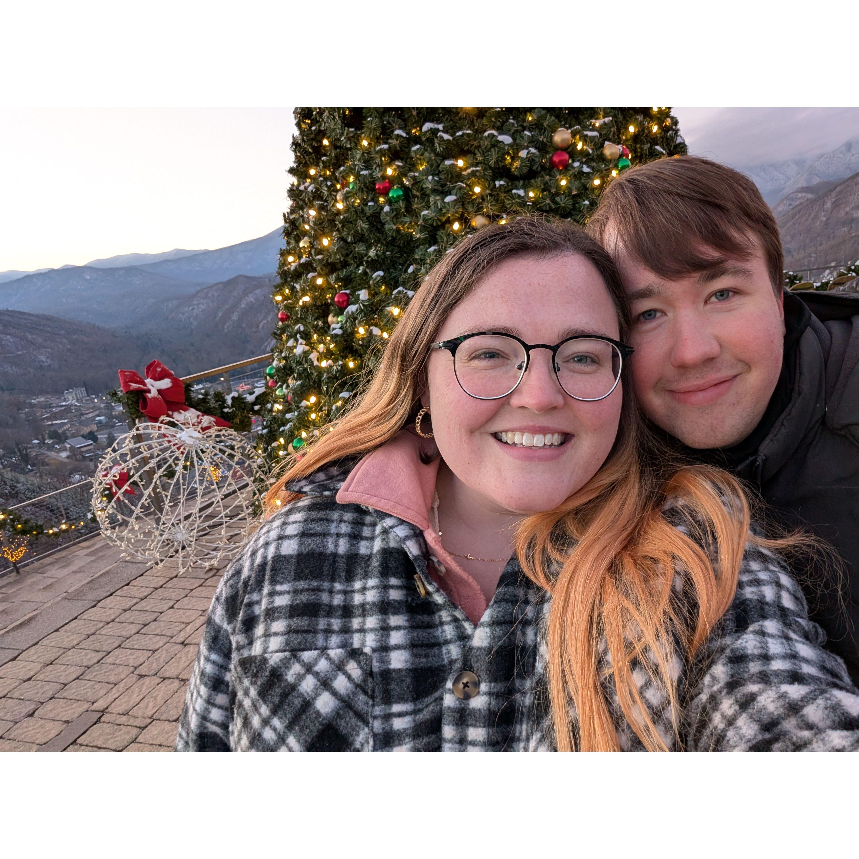 We visited the Smoky Mountains for a vacation. We both had Covid, but when Ashley finally tested negative, we rode the lift up the mountain