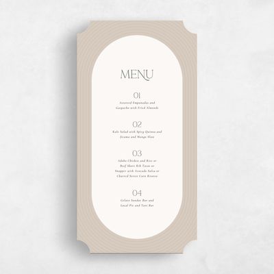 Beige Ticket Wedding Menu - Majestic