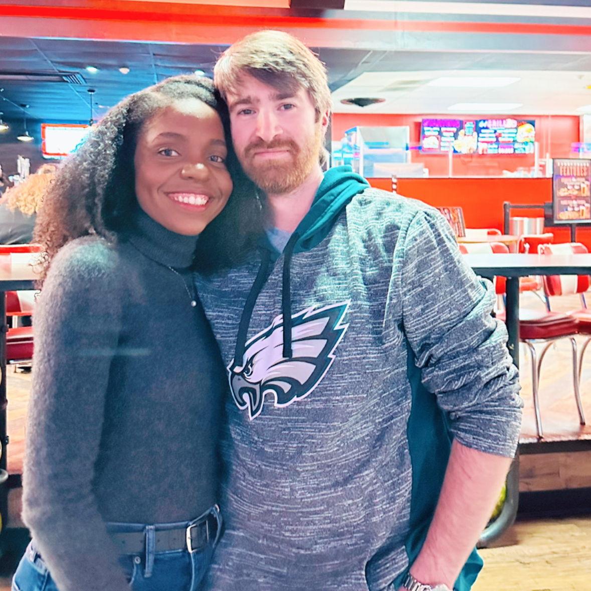 Our first picture together at Bowlero in Boothwyn!