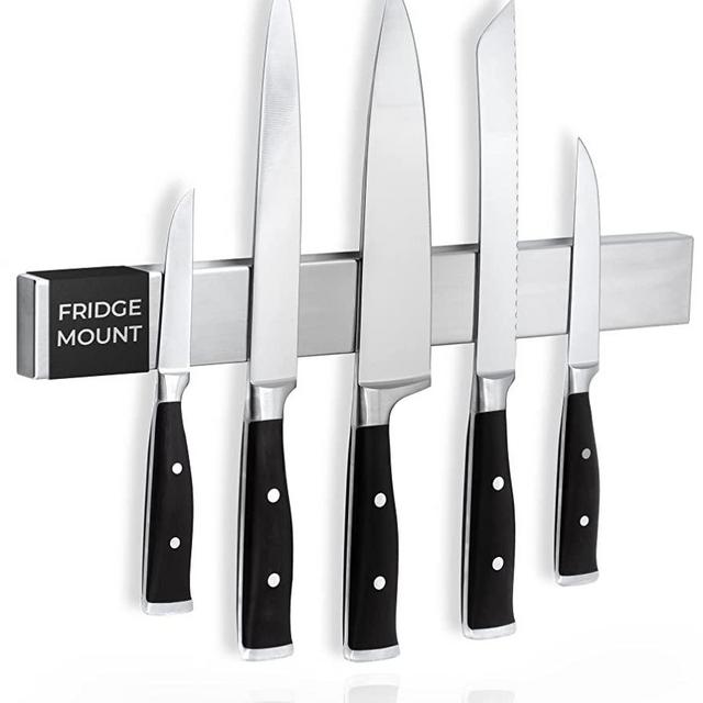 Cucino Refrigerator Magnetic Knife Strip - Steel Magnetic Knife Holder for Refrigerator