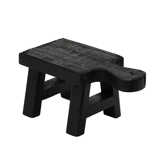 Creative Co-Op Smooth Wood, Black Decorative Pedestal, Square