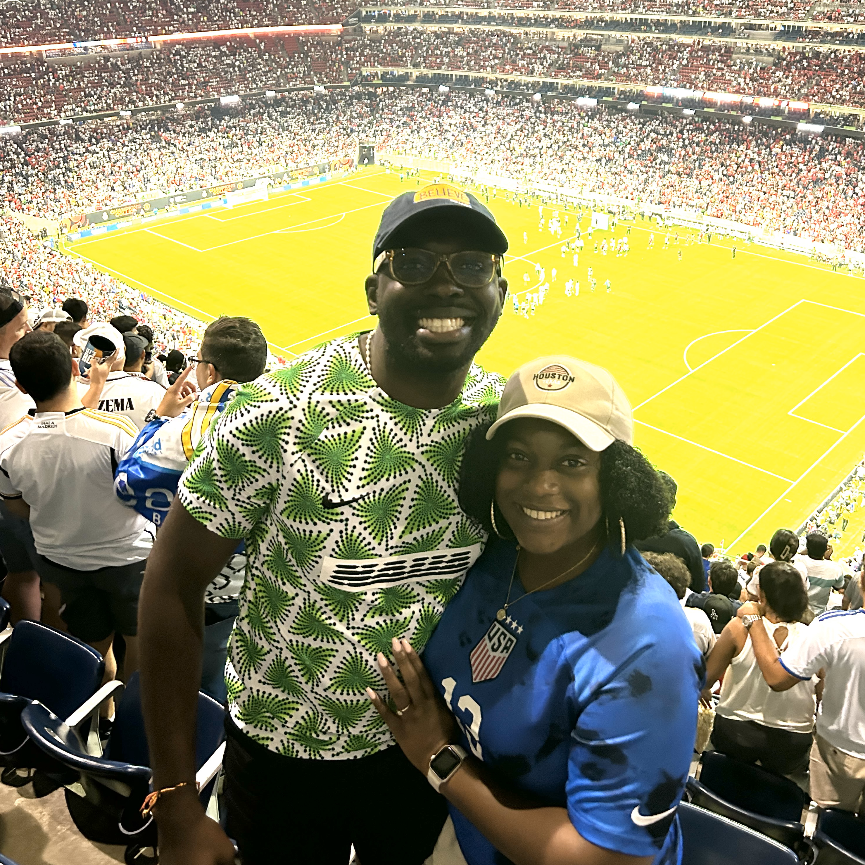 Our first soccer game together: Real Madrid vs. Manchester United in Houston, Texas.