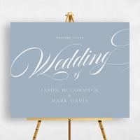 Blue Wedding Sign - Marquis Landscape