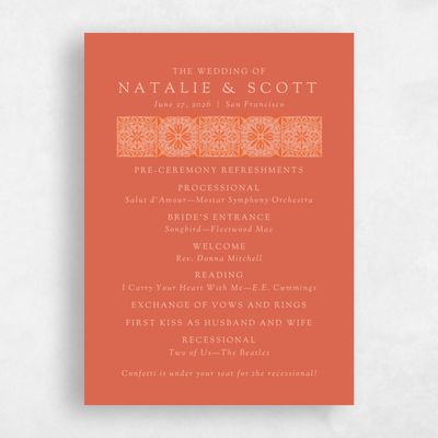 Burnt Orange Wedding Program - Oluveri