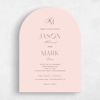 Blush, Pink Wedding Invitation - Galiena Portrait