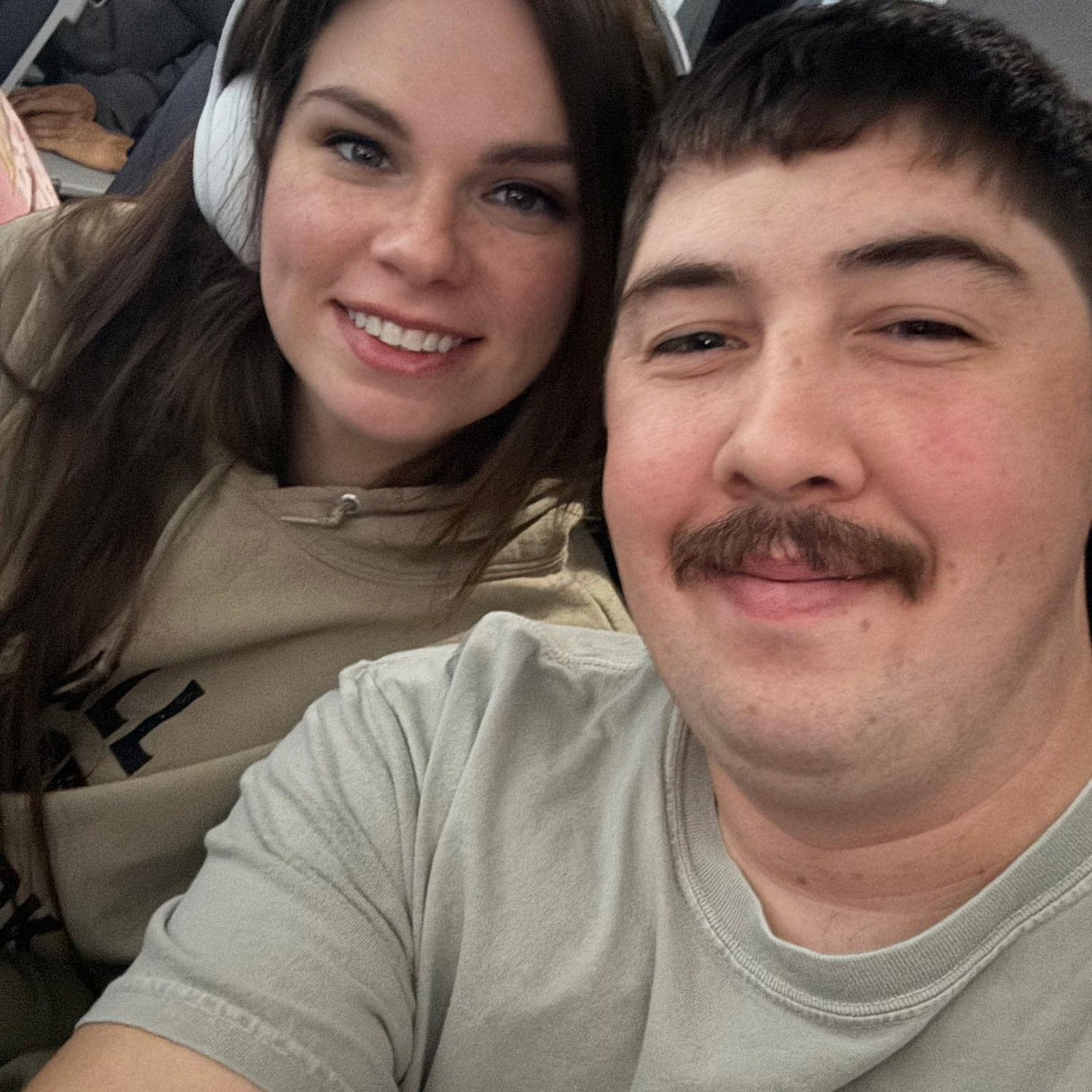 Our first plane ride traveling together to Mexico
