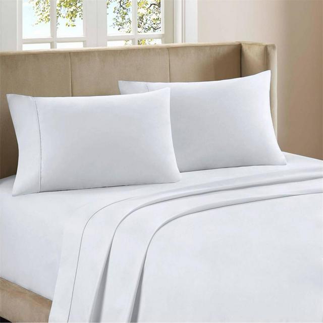 King 400 Thread Count Ultimate Percale Cotton Solid Sheet Set White - Purity Home