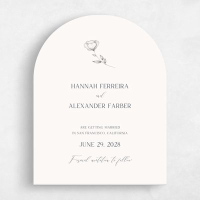 Beige Arch Wedding Save the Date - Luana Portrait