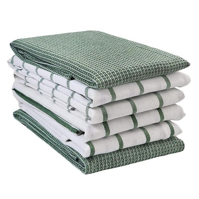 LANE LINEN Kitchen Towels Set - Pack of 12 Cotton Dish Towels for Drying Dishes, 18”x 28”, Kitchen Hand Towels, Tea Towels, Premium Dish Towels for Kitchen, Quick Drying Kitchen Towel Set - Olive