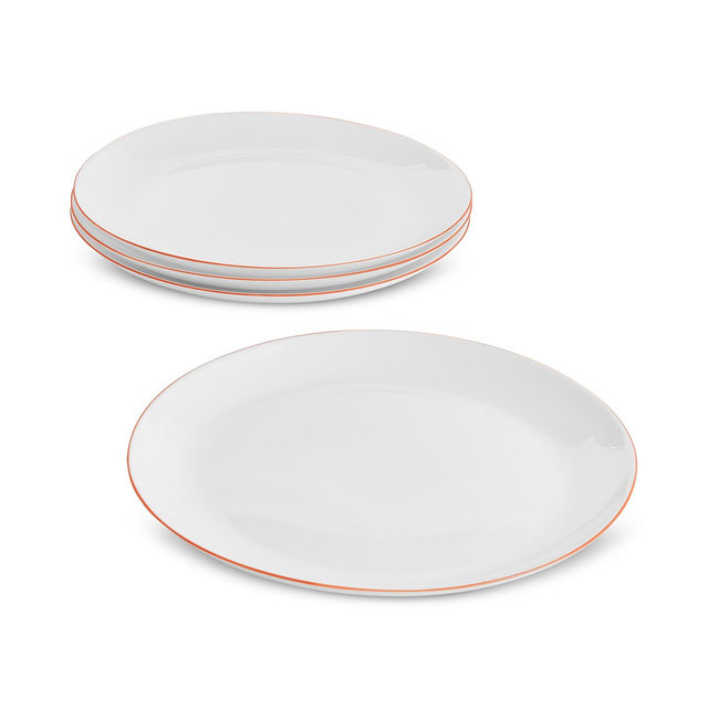 Arch Studio Opal Glass Rust Rim Dinner Plate, Set of 4, Exclusively at Macy's