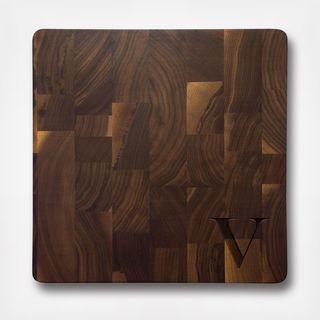 Square Walnut Monogram Butcher Block