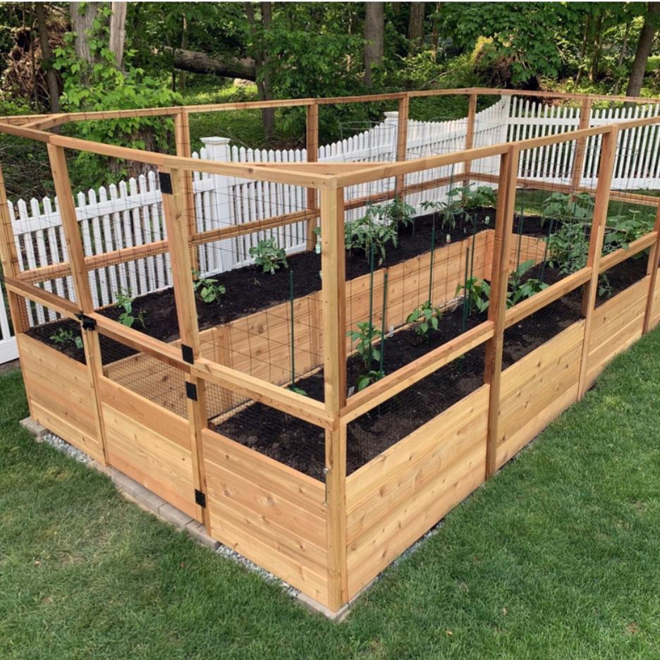 Deer Proof Raised Cedar Garden Bed 16’x8’