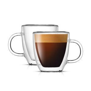 Double Wall Glass Insulated Espresso Cups - Set of 2, 5.4 oz