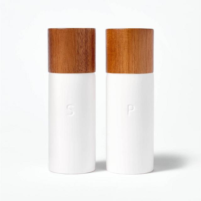 Ceramic Salt and Pepper Grinder Set Cream - Figmint™