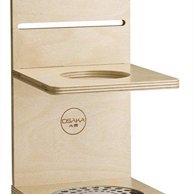 Osaka, Wood Coffee Dripper Stand - Foldable Birch Wood Stand With Stainless Steel Drip Plate For Pour Over Coffee "Kōyasan chōishi-michi"