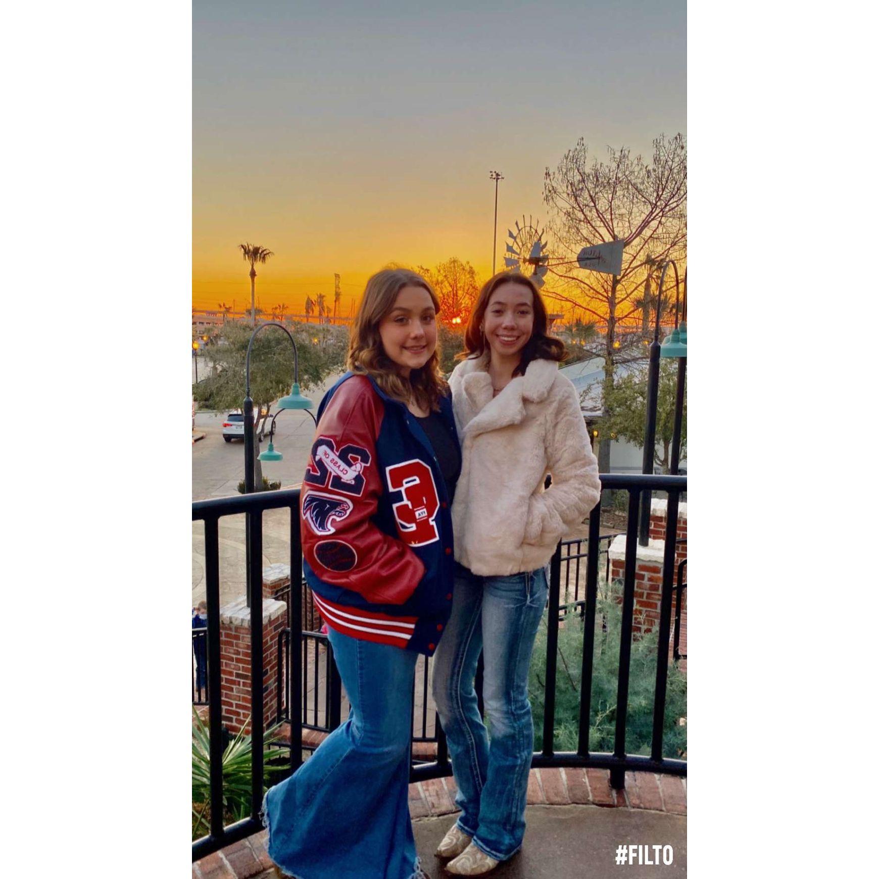 Maddie and Izzy at her birthday dinner!