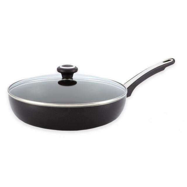 Farberware® High Performance Nonstick Aluminum 12-Inch Covered Deep Skillet in Black