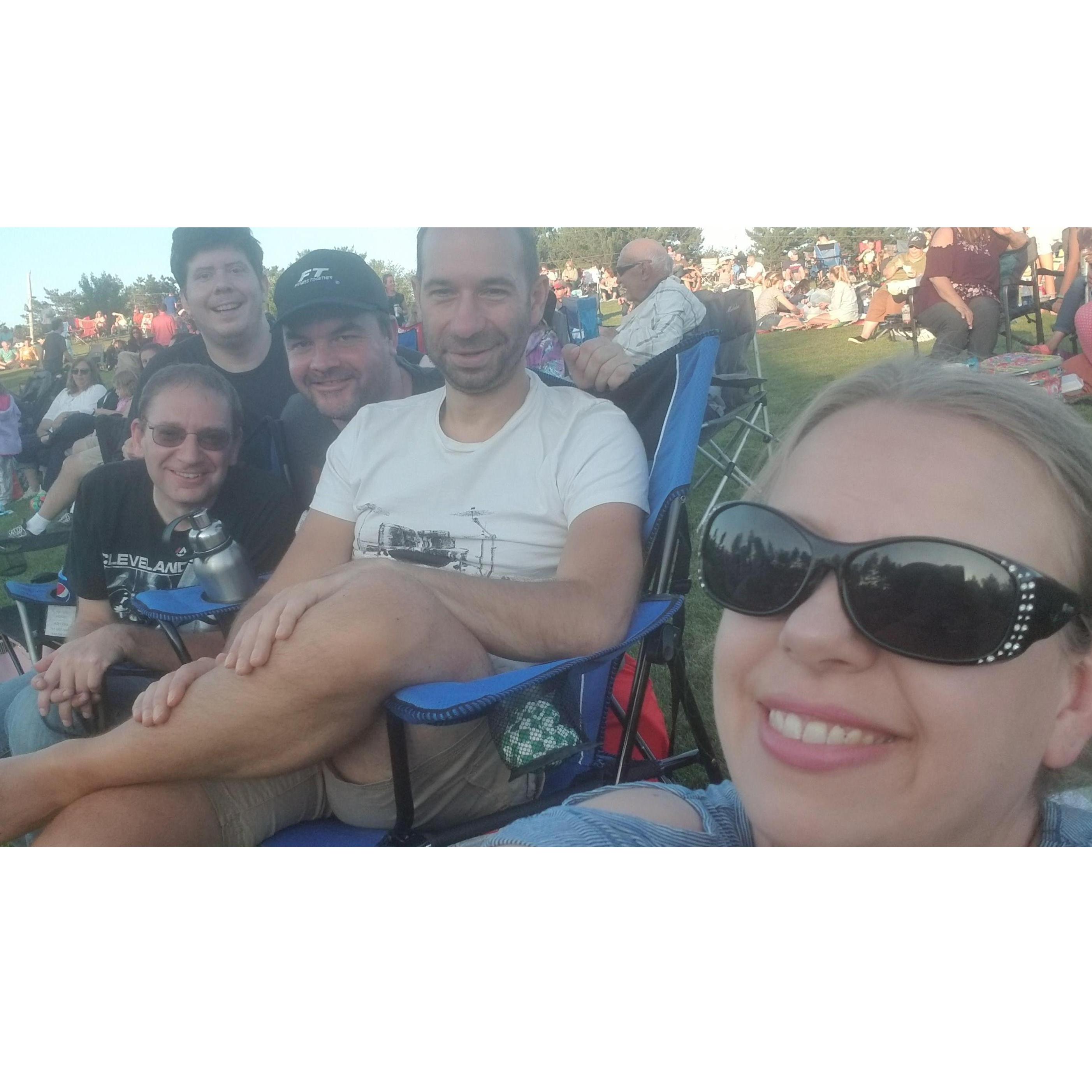 At a grunge concert with Greg, Marshall, and Kevin.