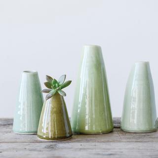 4-Piece Mint & Mist Terracotta Vase Set