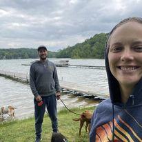 Spending some quality time with the pups at Amy's family's lakehouse