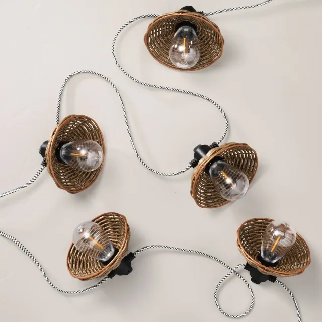 10ct LED Wired Indoor/Outdoor Woven Shade String Lights - Hearth & Hand™ with Magnolia