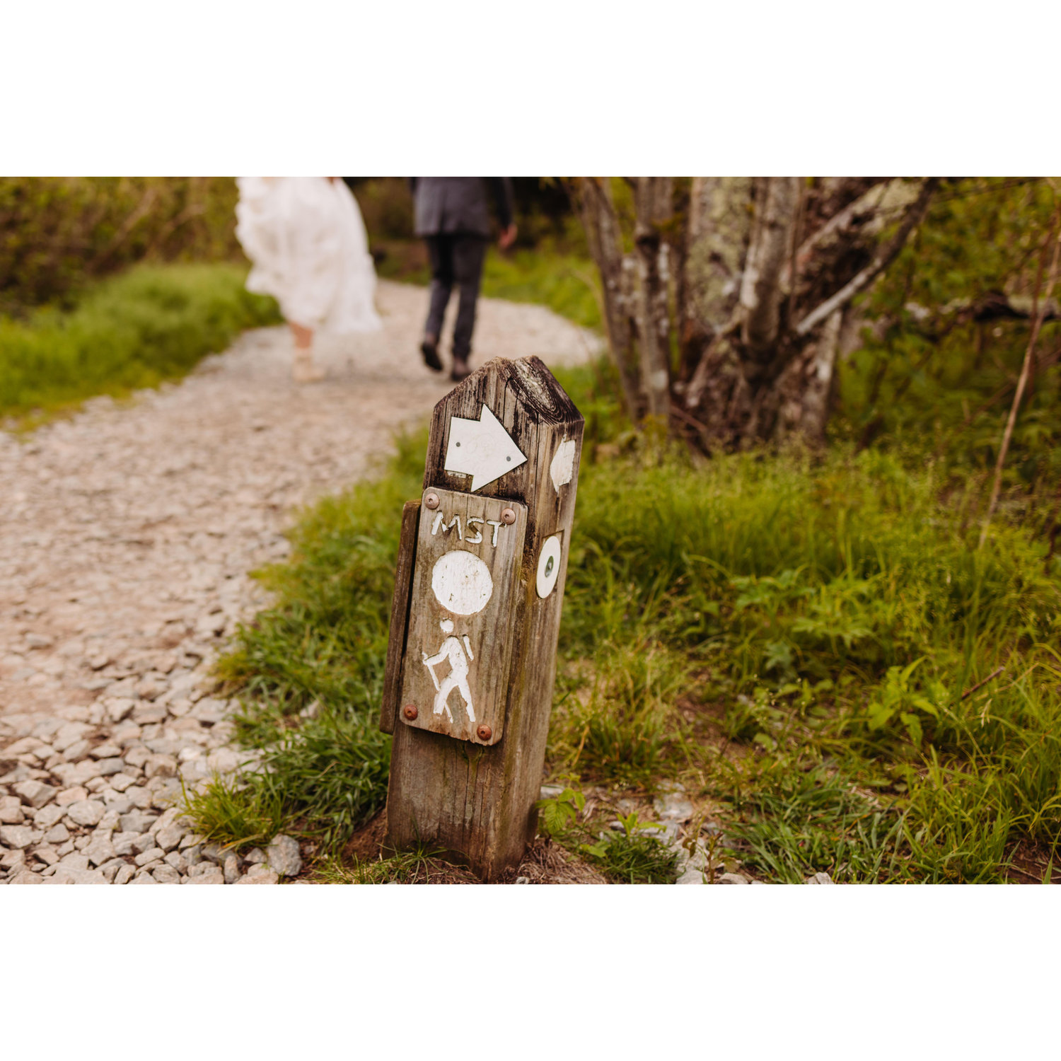 Our wedding ceremony started with a hike up the mountain!
