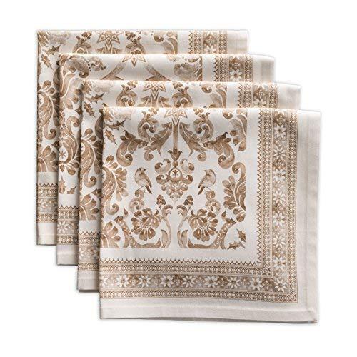 Maison d' Hermine Allure 100% Cotton Soft and Comfortable Set of 4 Napkins Perfect for Family Dinners | Weddings | Cocktail | Kitchen | Thanksgiving/Christmas (20 Inch by 20 Inch).