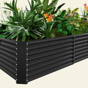 24" Tall Rectangular 8x4x2ft Galvanized Raised Garden Bed