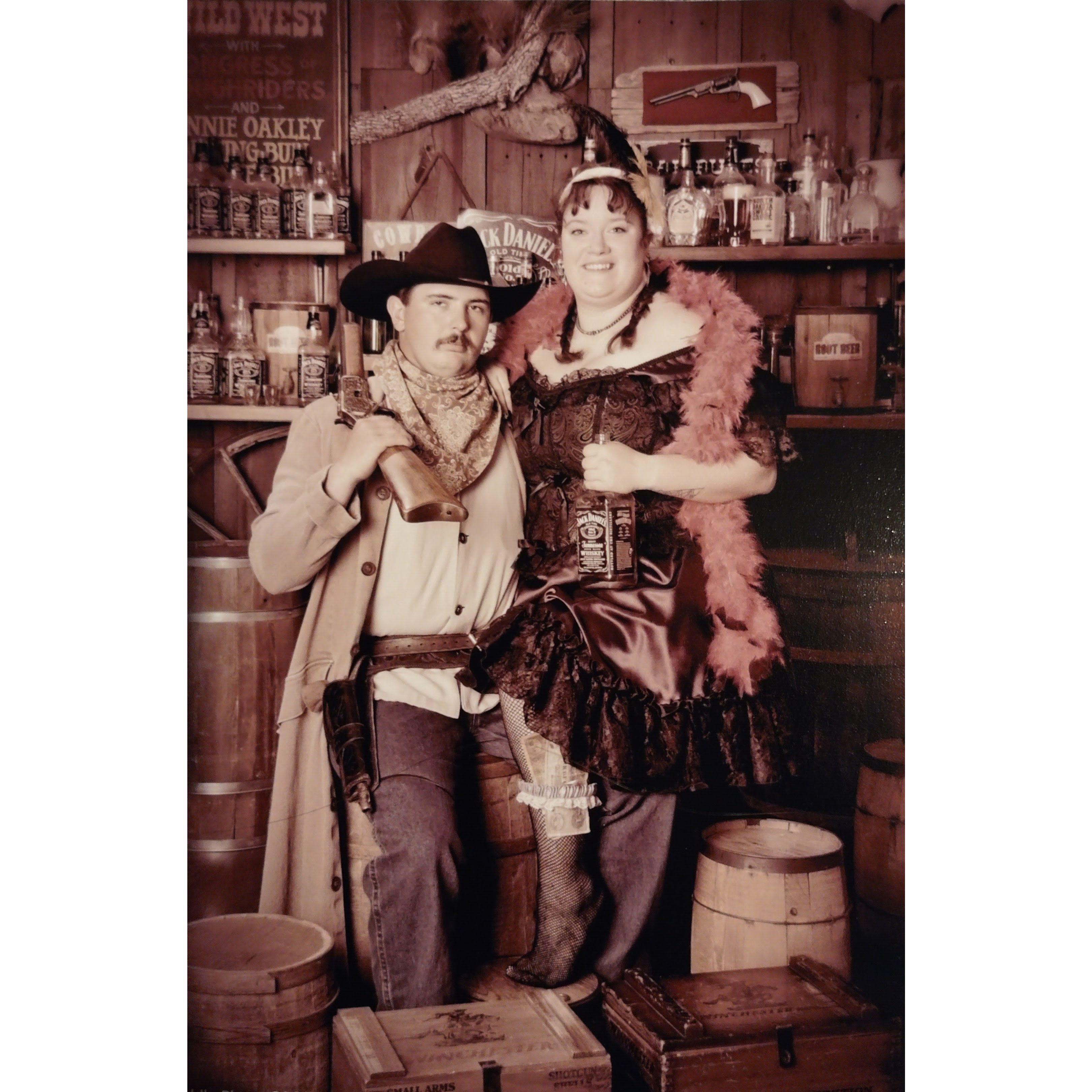 Old school photo we took in Medora, North Dakota.