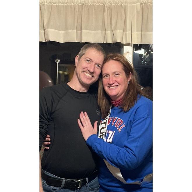 David proposed to me at the NY Giants game on November 13, 2022. I was completely surprised!!