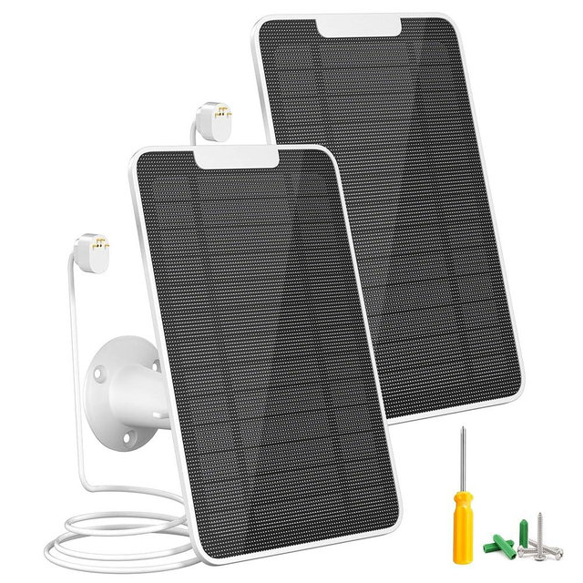 Premium Solar Panel for Google Nest Camera, 5W Camera Solar Panel Power for Google Nest Cam Outdoor & Indoor (Battery Version), Special Made for Google Nest Cam, IP65 Waterproof, w/ 13ft Cable, 2 Pack