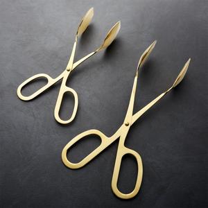 Gold Scissor-Handled Serving Tongs