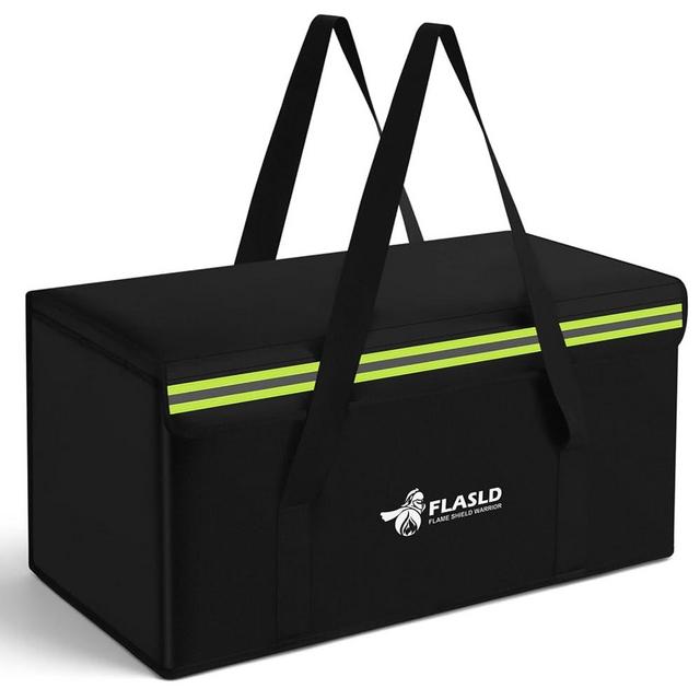 FLASLD Fireproof Document & Money Bags, Large Fireproof & Water Resistant Bag, Fireproof Folder Safe Bag for Cash, Valuables & Passport, with Silicone Coating & Zipper Closure (Storage Bag-24x12x12”)