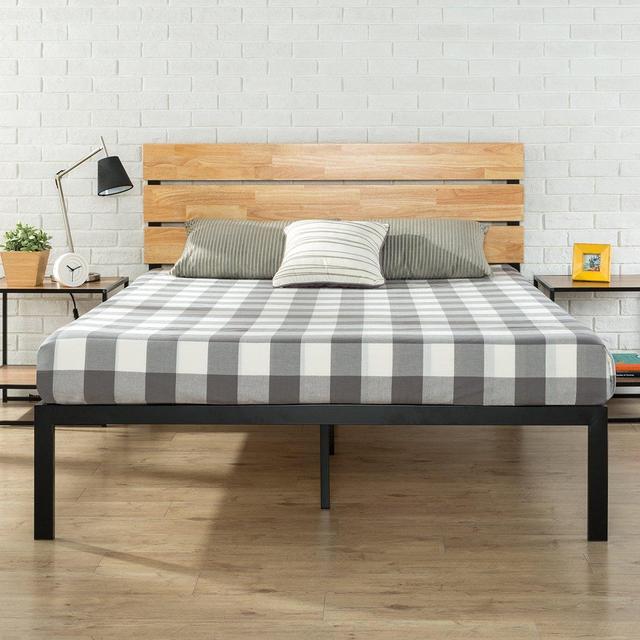 Zinus Paul Metal and Wood Platform Bed, Queen