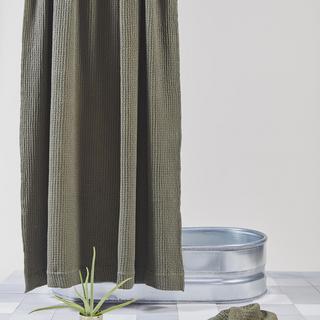 Simple Waffle Cotton Shower Curtain