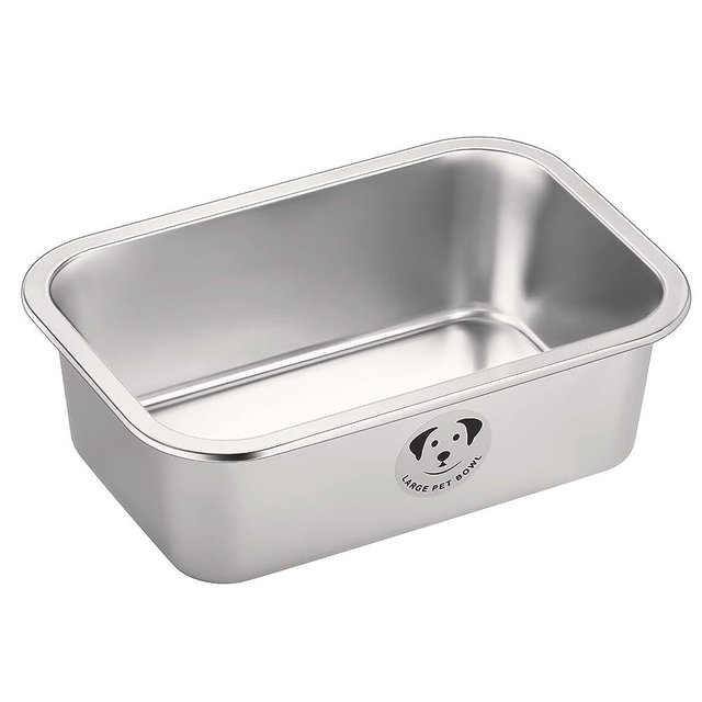 Stainless Steel Dog Bowls for Large Dogs, 2.25 Gallons High Capacity Metal Dog Food Bowls, Ideal Food and Water Bowls for Large, X-Large, and Huge Dogs