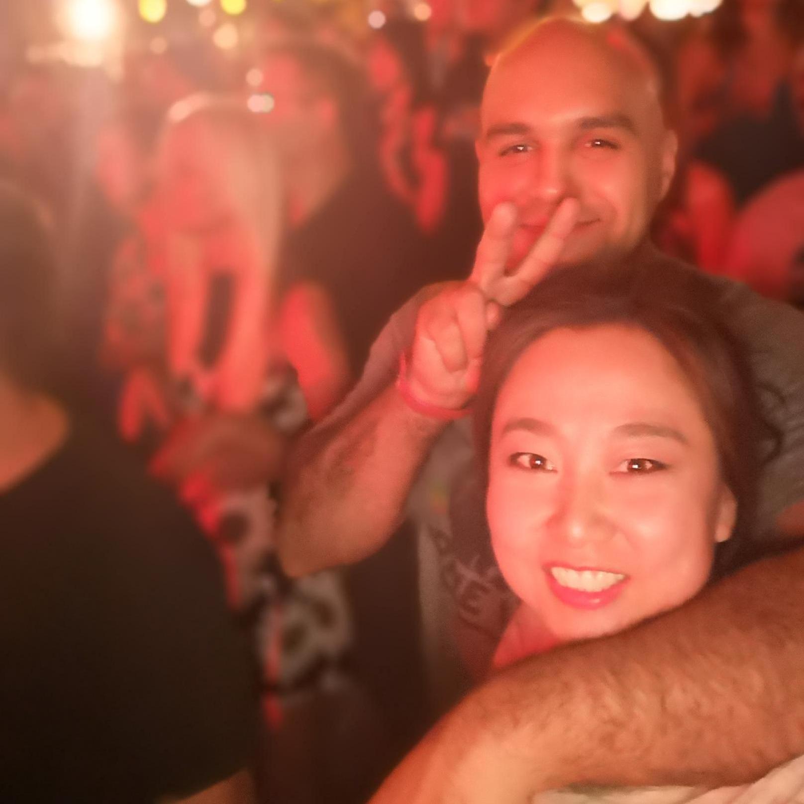 Thing we both enjoy: Friends + Booze + Music + Laughter = Great Time