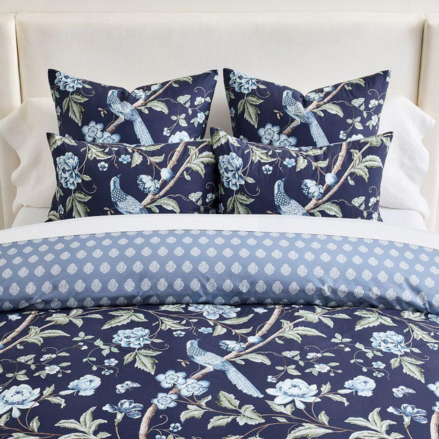 Kravet Meadowlark Reversible Duvet Cover, Navy Multi, King/Cal. King