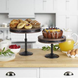 Adjustable Pedestal Server, Set of 2