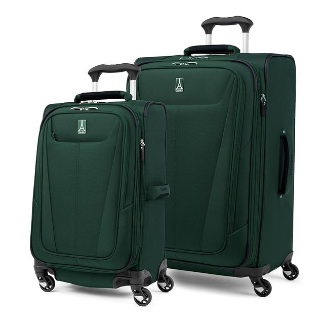 Travelpro Maxlite 5 Softside Expandable Luggage with 4 Spinner Wheels, Lightweight Suitcase, Men and Women, Forest Green, 2-Piece Set (21/25)