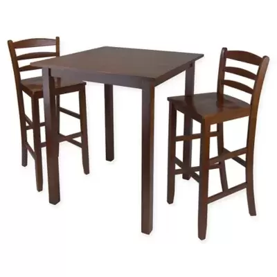 Parkland 3-Piece High Table Dining Set in Antique Walnut
