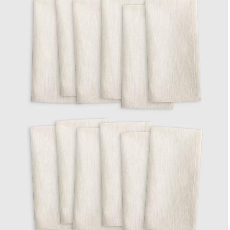 Organic Cotton Napkins (Set of 12) - Warm White