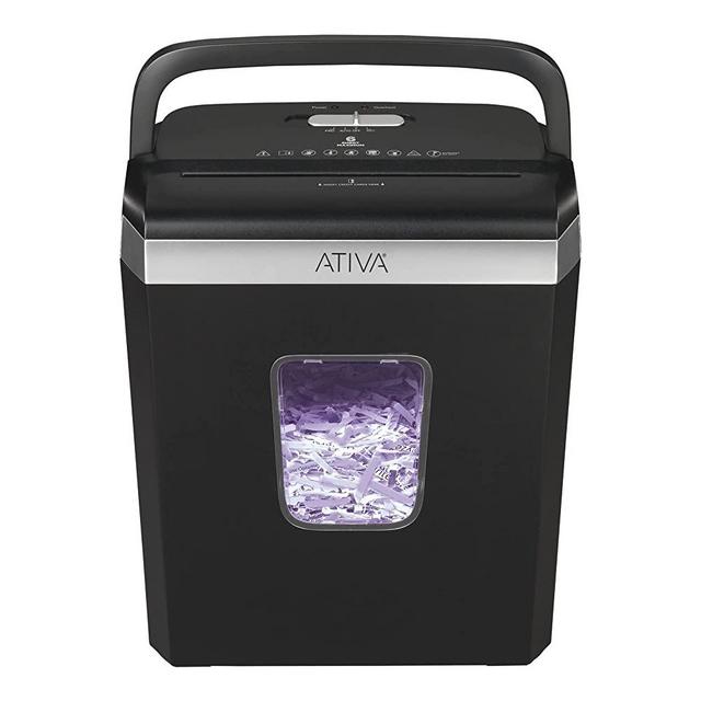 Ativa® 6-Sheet Cross-Cut Shredder, Black, A06CC19