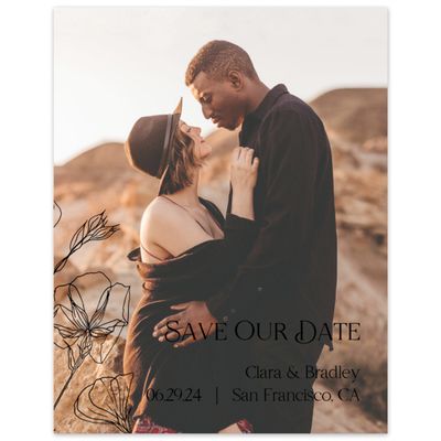 Black Wedding Digital Save the Date - Flora Photo