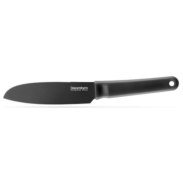 Dreamfarm Kneed Daily Chopping, Spreading, & Scooping Paring Knife with Blade Safety Cover & Built-In Plastic Wrap Cutter - Black