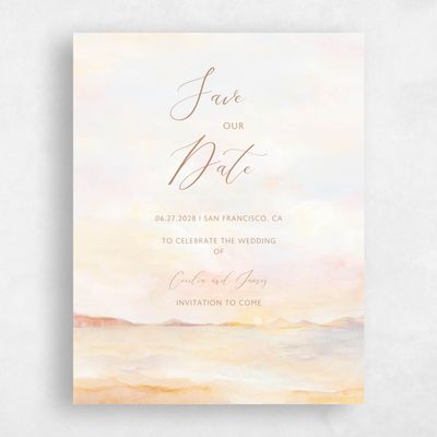 Beige Mountain Wedding Save the Date - Andalusia Portrait