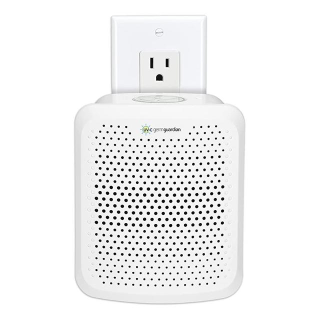 GermGuardian AC225W Pluggable Air Purifier with UV-C Light and Nightlight, Reduces Airborne Mold and Germs, Odor-Eliminating Aromatherapy Essential Oil Pad Included, 7-in Pluggable Air Purifier, White