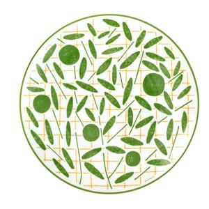Hermes A Walk in the Garden Green Dessert Plate