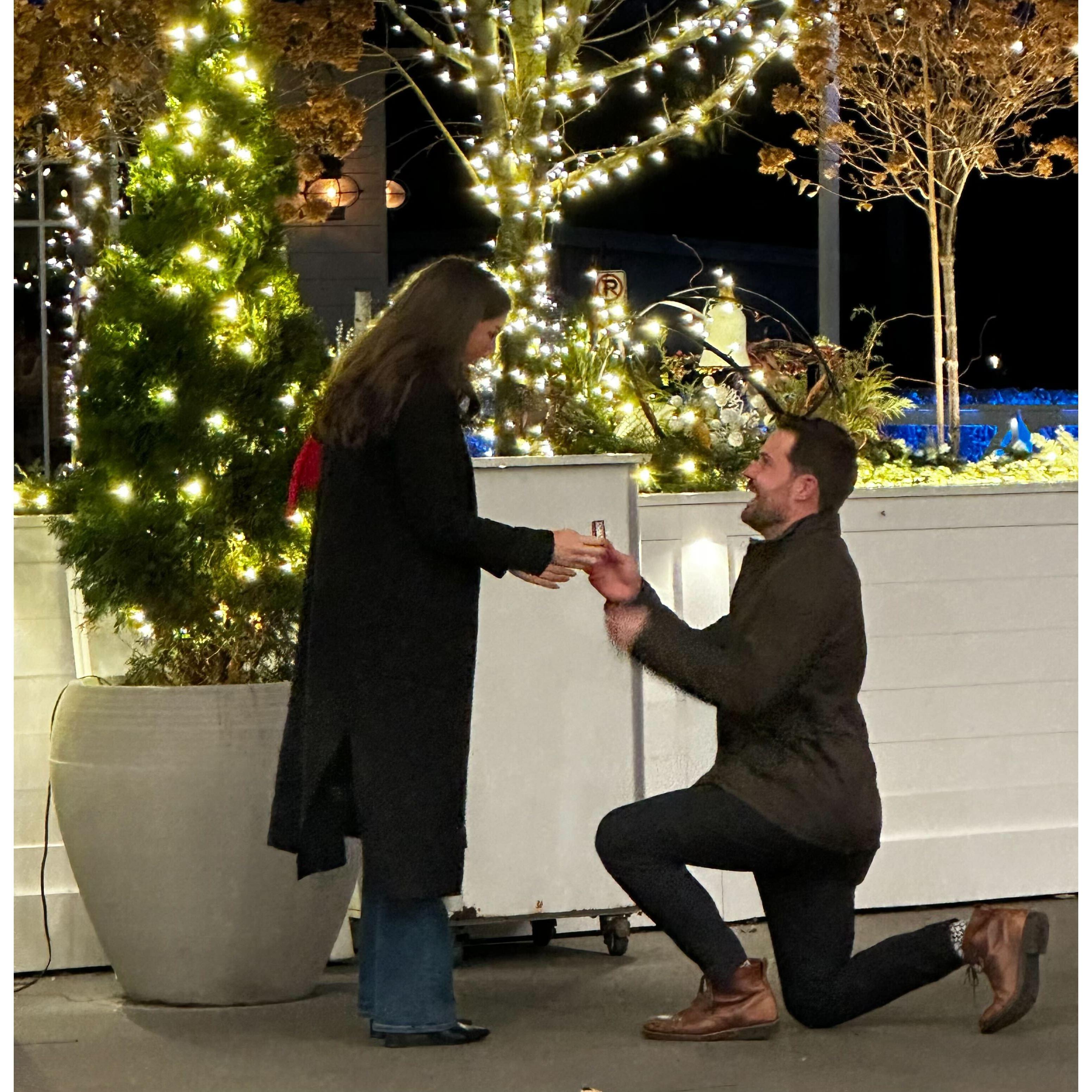 Aaron proposed in Wayzata over Thanksgiving!