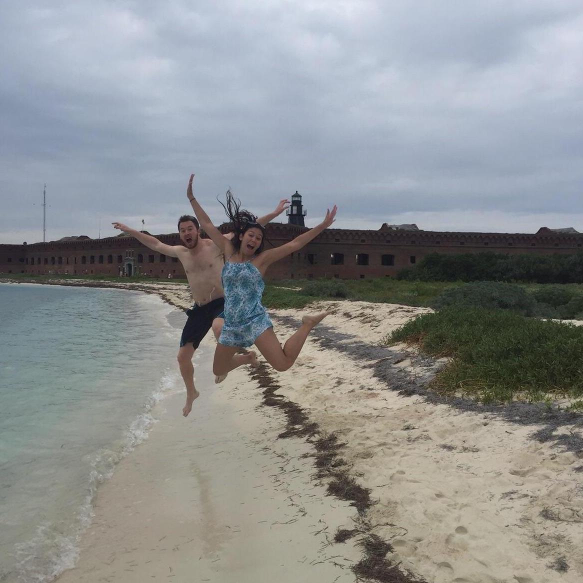 Celebrating the New Years with friends in Dry Tortugas